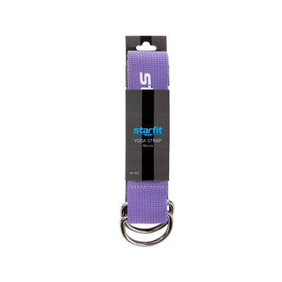 Ремень для йоги Core YB-100 186 см, хлопок, фиолетовый пастель